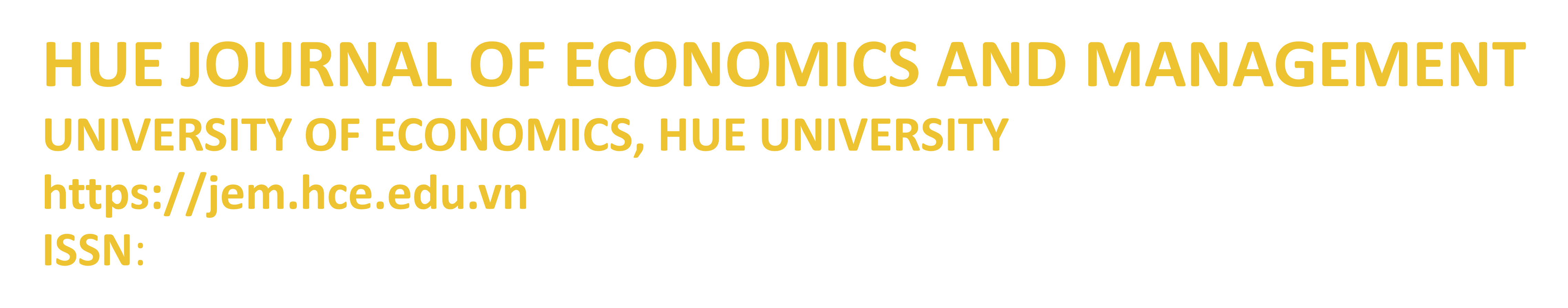 HUE Journal of Economics and Management